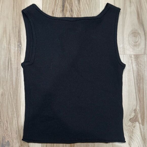 NEW Revolve Song Of Style Black Ribbed Cropped Tank Top Women’s XS - Picture 1 of 3